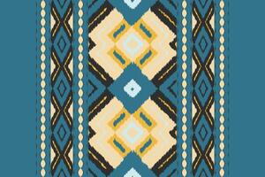 Motif Ikat Seamless Pattern Embroidery Background. Ikat Chevron Geometric Ethnic Oriental Pattern traditional.aztec Style Abstract design for Texture,fabric,clothing,wrapping,sarong. vector