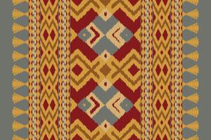 Ikat Paisley Pattern Embroidery Background. Ikat Flowers Geometric Ethnic Oriental Pattern Traditional. Ikat Aztec Style Abstract Design for Print Texture,fabric,saree,sari,carpet. vector