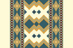 Motif Ikat Seamless Pattern Embroidery Background. Ikat Seamless Pattern Geometric Ethnic Oriental Pattern traditional.aztec Style Abstract design for Texture,fabric,clothing,wrapping,sarong. vector