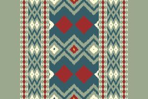 Motif Ikat Seamless Pattern Embroidery Background. Ikat Frame Geometric Ethnic Oriental Pattern traditional.aztec Style Abstract design for Texture,fabric,clothing,wrapping,sarong. vector
