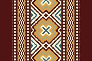 Motif Ikat Seamless Pattern Embroidery Background. Ikat Floral Geometric Ethnic Oriental Pattern Traditional. Ikat Aztec Style Abstract Design for Print Texture,fabric,saree,sari,carpet. vector