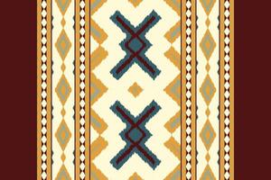 Motif Ikat Seamless Pattern Embroidery Background. Ikat Prints Geometric Ethnic Oriental Pattern Traditional. Ikat Aztec Style Abstract Design for Print Texture,fabric,saree,sari,carpet. vector