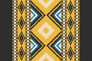 Ikat Damask Embroidery Background. Ikat Floral Geometric Ethnic Oriental Pattern Traditional. Ikat Aztec Style Abstract Design for Print Texture,fabric,saree,sari,carpet. vector