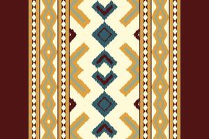 Motif Ikat Seamless Pattern Embroidery Background. Ikat Prints Geometric Ethnic Oriental Pattern traditional.aztec Style Abstract design for Texture,fabric,clothing,wrapping,sarong. vector