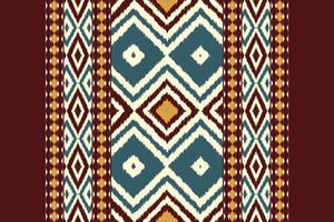 Ikat Damask Embroidery Background. Ikat Geometric Ethnic Oriental Pattern traditional.aztec Style Abstract illustration.design for Texture,fabric,clothing,wrapping,sarong. vector