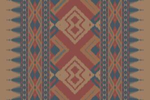 Ikat Damask Paisley Embroidery Background. Ikat Aztec Geometric Ethnic Oriental Pattern Traditional. Ikat Aztec Style Abstract Design for Print Texture,fabric,saree,sari,carpet. vector