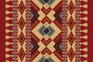 Ikat Paisley Pattern Embroidery Background. Ikat Seamless Pattern Geometric Ethnic Oriental Pattern Traditional. Ikat Aztec Style Abstract Design for Print Texture,fabric,saree,sari,carpet. vector
