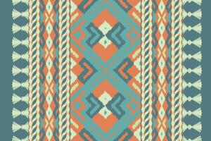 Ikat Paisley Pattern Embroidery Background. Ikat Aztec Geometric Ethnic Oriental Pattern Traditional. Ikat Aztec Style Abstract Design for Print Texture,fabric,saree,sari,carpet. vector