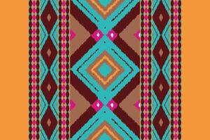 Ikat Fabric Paisley Embroidery Background. Ikat Flower Geometric Ethnic Oriental Pattern Traditional. Ikat Aztec Style Abstract Design for Print Texture,fabric,saree,sari,carpet. vector
