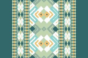 Ikat Floral Paisley Embroidery Background. Ikat Print Geometric Ethnic Oriental Pattern Traditional. Ikat Aztec Style Abstract Design for Print Texture,fabric,saree,sari,carpet. vector