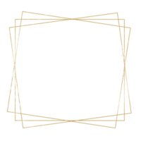 Gold Geometric Square Frame on a Transparent Background png