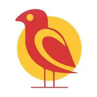 A simple and easy red bird vector