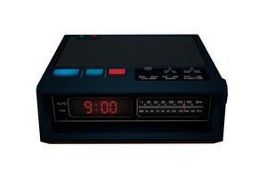 3d rendering digital radio with clock photo