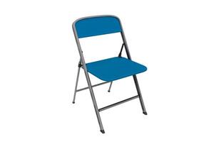 folding blue metal chair photo