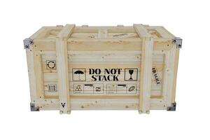 3d rendering wooden shipping box photo