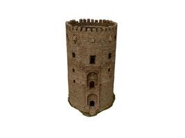 3d rendering circular medieval castle tower photo