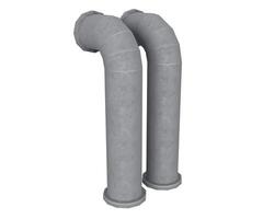 3d rendering industrial pipe isolated on white background photo