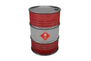3d rendering gasoline drum with symbols photo