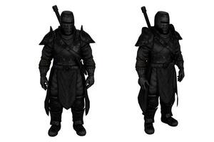 3d rendering medieval knight in strong armor photo