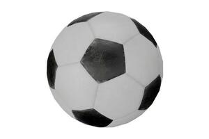 3d rendering black and white soccer ball with geometric shapes photo
