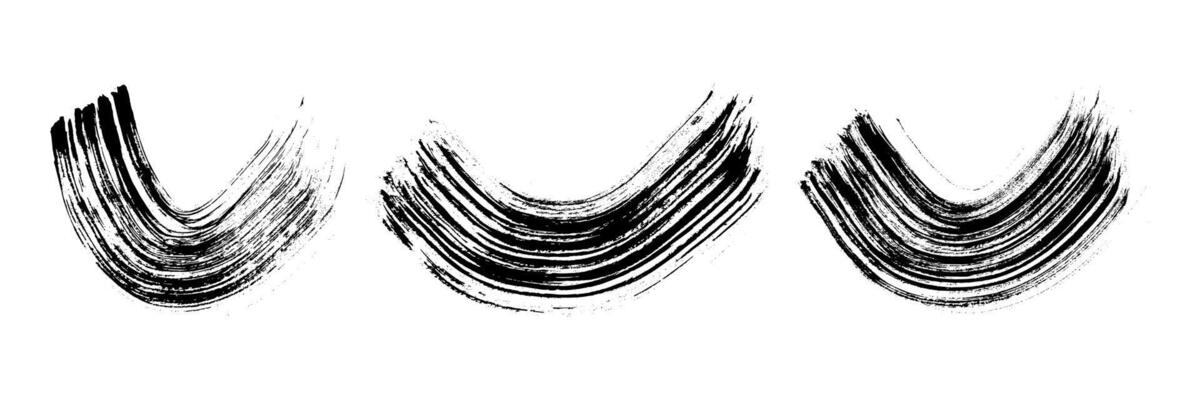Black grunge semicircular brush strokes