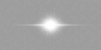 White horizontal light effect of lens flares vector