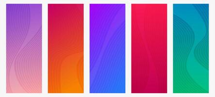 Modern colorful gradient background with wave lines vector