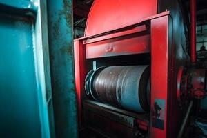 Large offset printing press or magazine running. Neural network photo