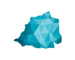 isolated illustration icon with simplified blue silhouette of Vatican city map. Polygonal geometric style, triangular shapes. White background. vector
