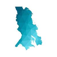 isolated simplified illustration with silhouette of Republic of Karelia in low poly style, russian region, map with shape of Onega and Ladoga lakes. White background vector