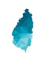 isolated illustration icon with simplified blue silhouette of Saint Lucia, state map. Polygonal geometric style, triangular shapes. White background. vector