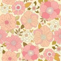 Seamless pattern with small hand draw flowers. Floral background. Vintage print vector