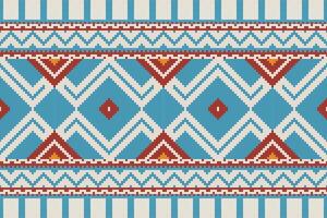 Motif Ikat Paisley Embroidery Background. Ikat Frame Geometric Ethnic Oriental Pattern traditional.aztec Style Abstract illustration.design for Texture,fabric,clothing,wrapping,sarong. vector