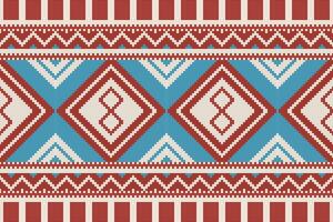Motif Ikat Paisley Embroidery Background. Ikat Flower Geometric Ethnic Oriental Pattern traditional.aztec Style Abstract illustration.design for Texture,fabric,clothing,wrapping,sarong. vector