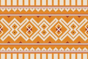 Ikat Fabric Paisley Embroidery Background. Ikat Aztec Geometric Ethnic Oriental Pattern traditional.aztec Style Abstract illustration.design for Texture,fabric,clothing,wrapping,sarong. vector