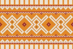Motif Ikat Paisley Embroidery Background. Ikat Pattern Geometric Ethnic Oriental Pattern traditional.aztec Style Abstract illustration.design for Texture,fabric,clothing,wrapping,sarong. vector