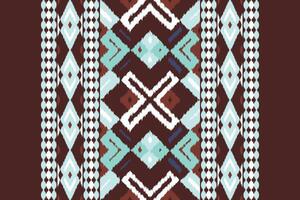 Motif Ikat Floral Paisley Embroidery Background. Ikat Seamless Pattern Geometric Ethnic Oriental Pattern Traditional. Ikat Aztec Style Abstract Design for Print Texture,fabric,saree,sari,carpet. vector