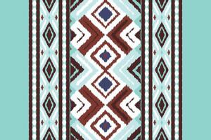 Ikat Damask Embroidery Background. Ikat Designs Geometric Ethnic Oriental Pattern traditional.aztec Style Abstract illustration.design for Texture,fabric,clothing,wrapping,sarong. vector