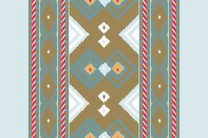 Ikat Fabric Paisley Embroidery Background. Ikat Pattern Geometric Ethnic Oriental Pattern traditional.aztec Style Abstract illustration.design for Texture,fabric,clothing,wrapping,sarong. vector