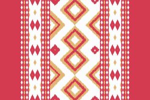 Ikat Damask Paisley Embroidery Background. Ikat Seamless Pattern Geometric Ethnic Oriental Pattern traditional.aztec Style Abstract design for Texture,fabric,clothing,wrapping,sarong. vector