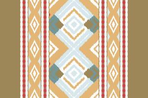 Ikat Damask Paisley Embroidery Background. Ikat Flower Geometric Ethnic Oriental Pattern Traditional. Ikat Aztec Style Abstract Design for Print Texture,fabric,saree,sari,carpet. vector