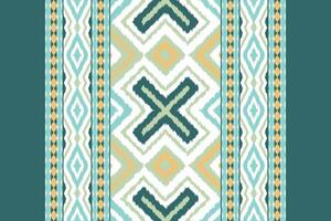 Ikat Floral Paisley Embroidery Background. Ikat Triangle Geometric Ethnic Oriental Pattern Traditional. Ikat Aztec Style Abstract Design for Print Texture,fabric,saree,sari,carpet. vector