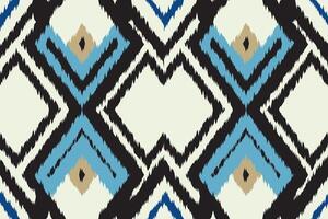 Ikat Floral Paisley Embroidery Background. Ikat Triangle Geometric Ethnic Oriental Pattern Traditional. Ikat Aztec Style Abstract Design for Print Texture,fabric,saree,sari,carpet. vector