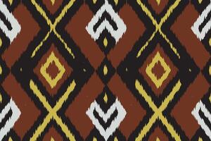 Ikat Damask Paisley Embroidery Background. Ikat Frame Geometric Ethnic Oriental Pattern Traditional. Ikat Aztec Style Abstract Design for Print Texture,fabric,saree,sari,carpet. vector