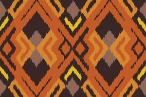 Ikat Damask Paisley Embroidery Background. Ikat Triangle Geometric Ethnic Oriental Pattern traditional.aztec Style Abstract illustration.design for Texture,fabric,clothing,wrapping,sarong. vector