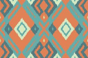 Ikat Fabric Paisley Embroidery Background. Ikat Geometric Ethnic Oriental Pattern Traditional. Ikat Aztec Style Abstract Design for Print Texture,fabric,saree,sari,carpet. vector