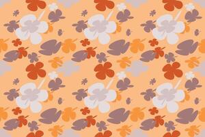 Cute Floral Pattern in the Small Flower. Vintage 70s Style Flower Background Illustration. Colorful Pastel Color Groovy Artwork Bundle, Y2k Nature Backgrounds With Spring Plants. vector