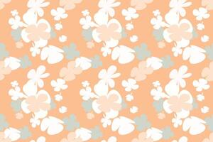 Spring Flower Pattern Vintage 70s Style Flower Background Illustration. Colorful Pastel Color Groovy Artwork Bundle, Y2k Nature Backgrounds With Spring Plants. vector