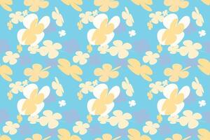 Pattern With Simple Pretty Small Flowers, Vintage 70s Style Flower Background Illustration. Colorful Pastel Color Groovy Artwork Bundle, Y2k Nature Backgrounds With Spring Plants. vector