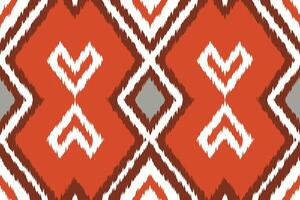 Ikat Damask Embroidery Background. Ikat Seamless Geometric Ethnic Oriental Pattern traditional.aztec Style Abstract illustration.design for Texture,fabric,clothing,wrapping,sarong. vector